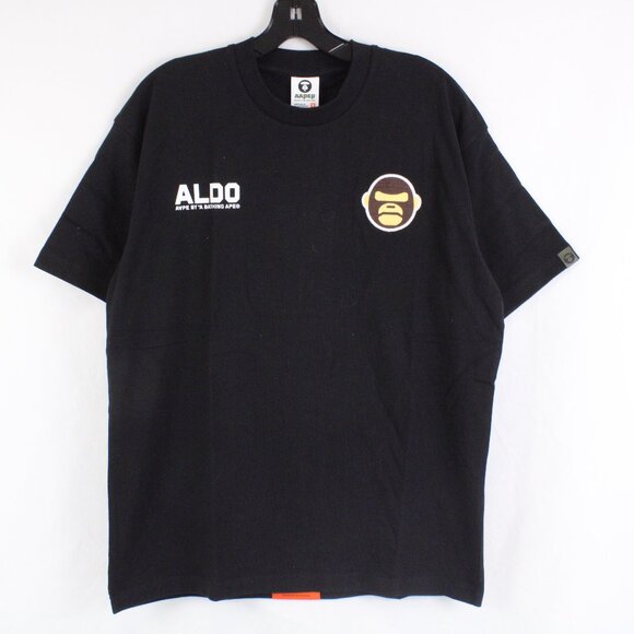 NWT AAP APPER Aldo Embroidered Short Sleeve Tee in Black Size Medium - Picture 1 of 6